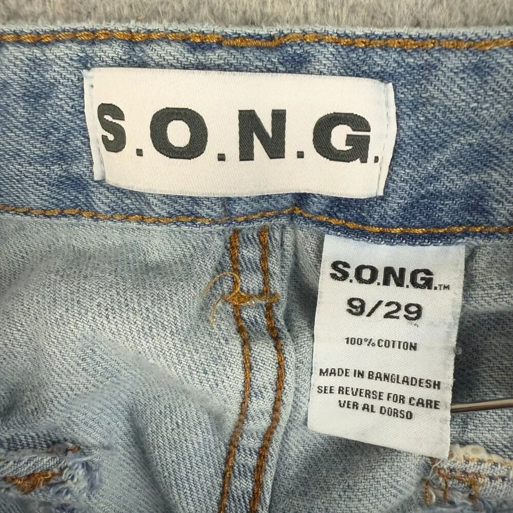 Womens Wide Leg Baggy Jeans Size 9/29 S.O.N.G. 90's Utility Cargo Skater Pockets